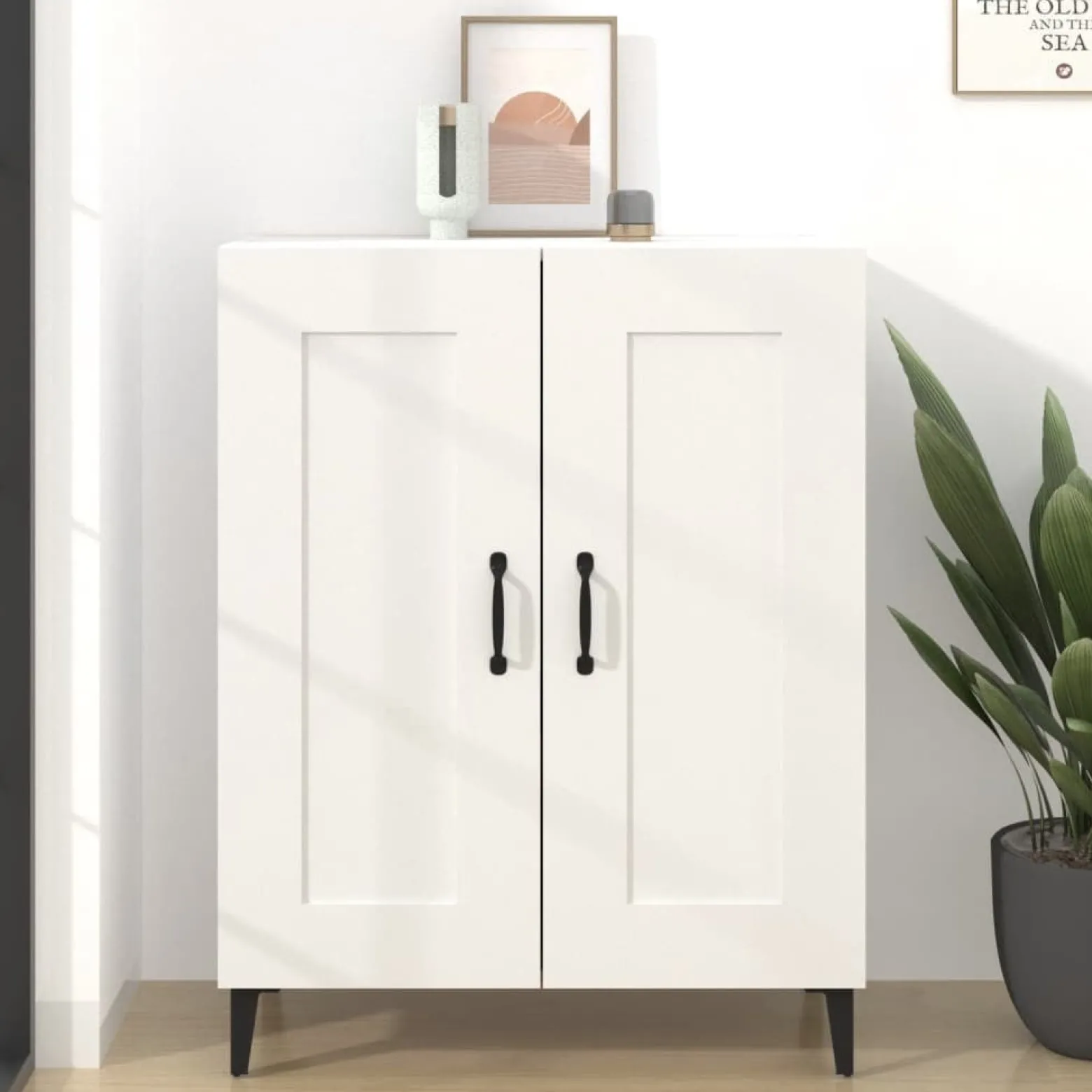 Szafka Biała 69.5x34x90 cm do Salonu Pokoju Sypialni