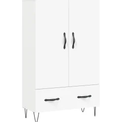 Szafka Biała z Drzwiami 69.5x31x115 cm do Salonu Pokoju Sypialni