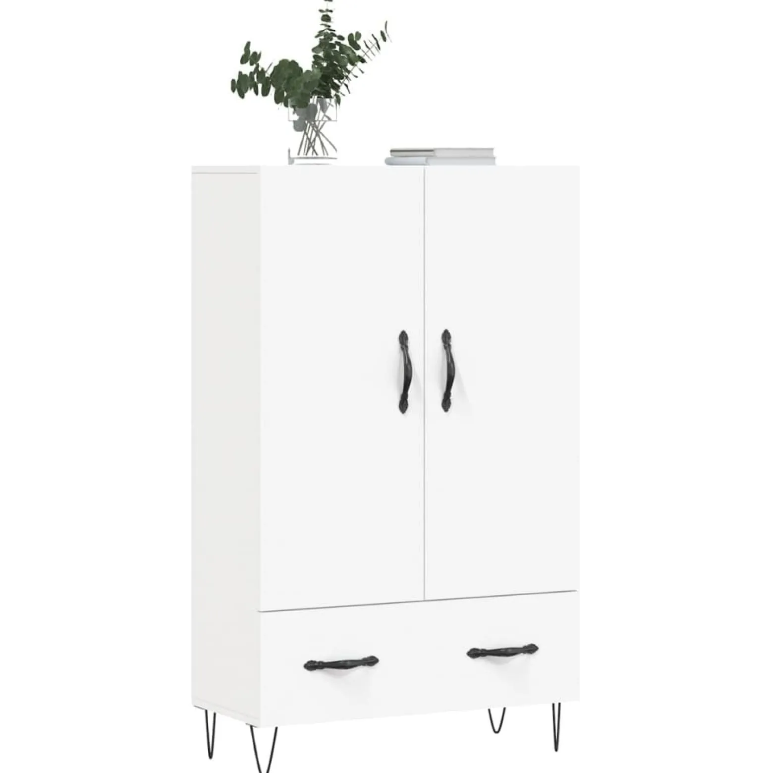 Szafka Biała z Drzwiami 69.5x31x115 cm do Salonu Pokoju Sypialni