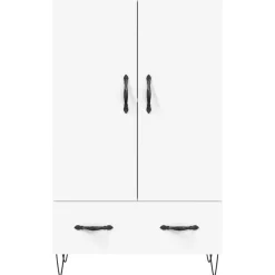 Szafka Biała z Drzwiami 69.5x31x115 cm do Salonu Pokoju Sypialni