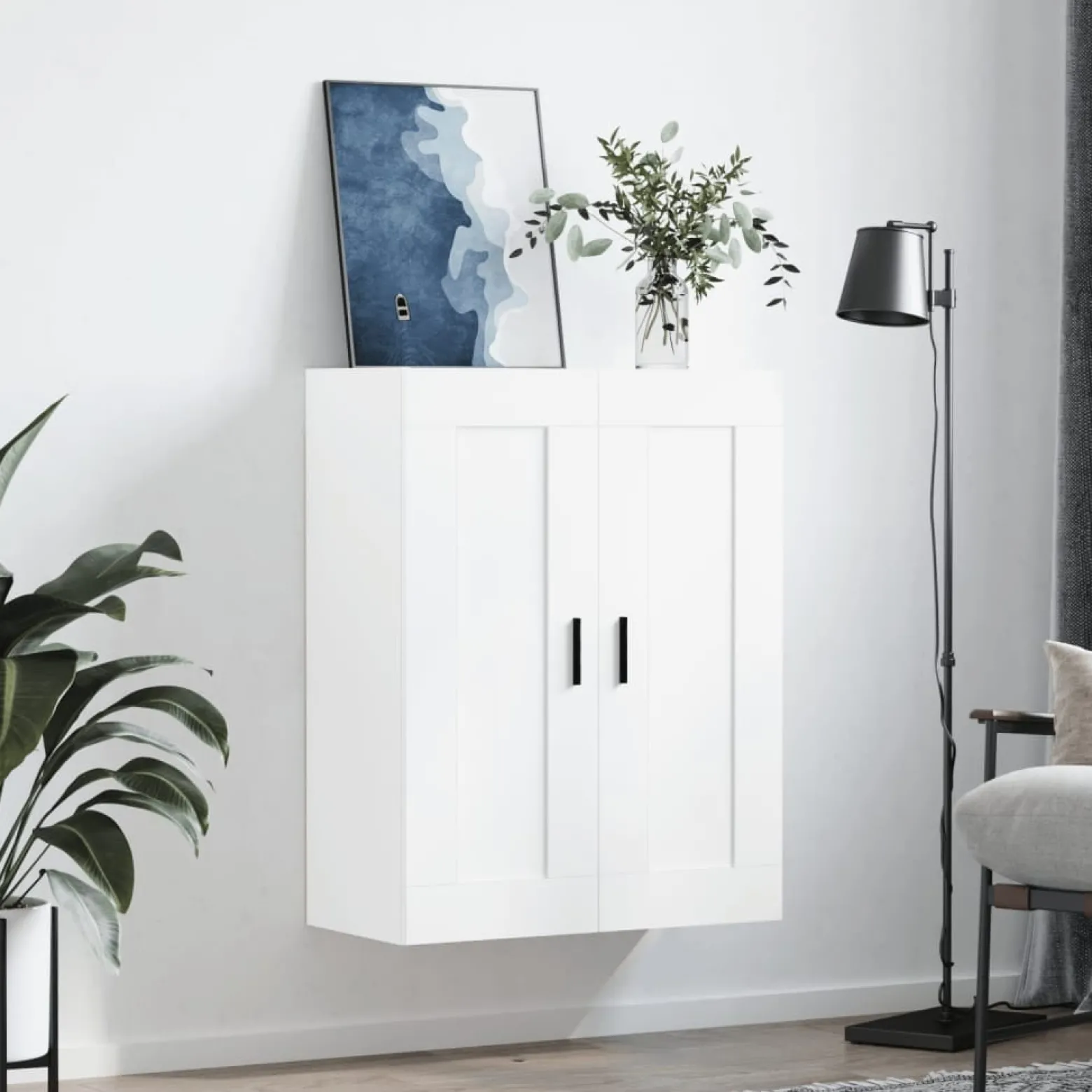 Szafka Biała z Drzwiami 69.5x34x90 cm do Salonu Pokoju Sypialni