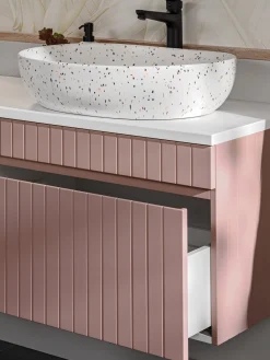 Szafka 80 cm ICONIC ROSE z umywalką LILI MW21 i regałem