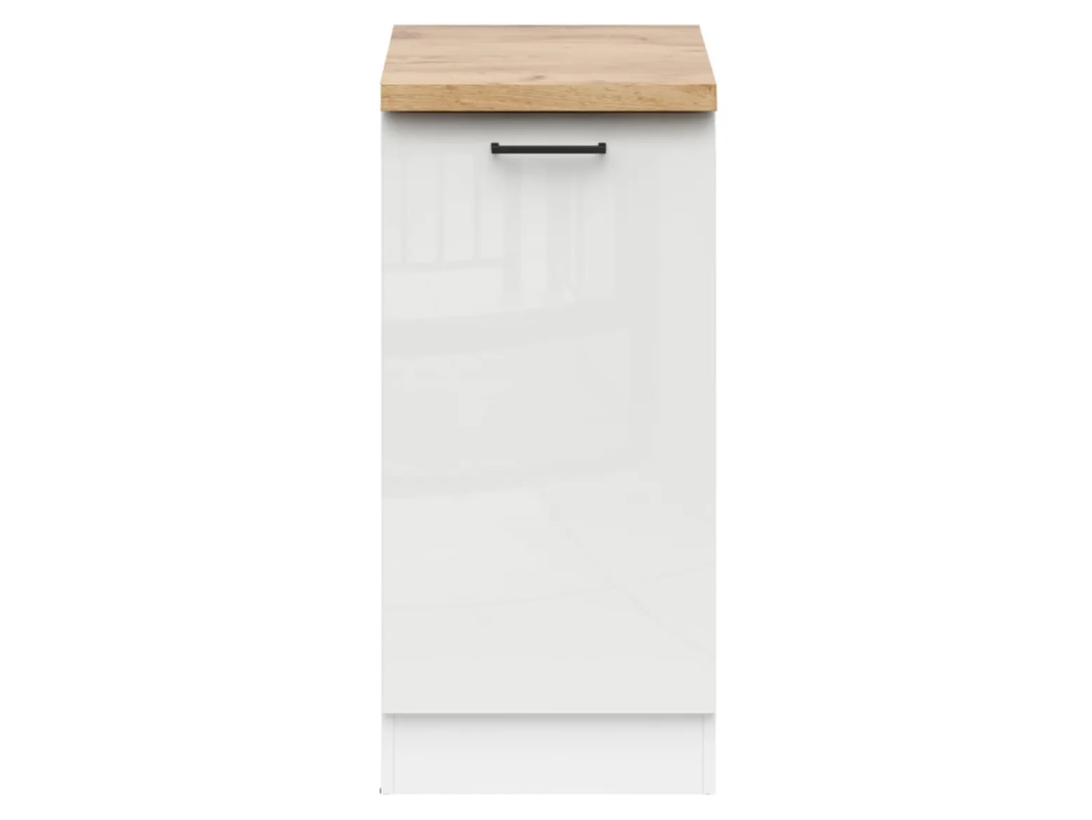 Szafka kuchenna dolna Junona Line 40 cm lewa kredowy połysk z blatem