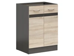 Szafka kuchenna dolna Junona Line 60 cm dwudrzwiowa dąb sonoma