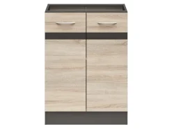 Szafka kuchenna dolna Junona Line 60 cm dwudrzwiowa dąb sonoma