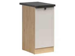 Szafka kuchenna dolna Junona Line 40 cm prawa z blatem dąb bernstein/uni kaszmir