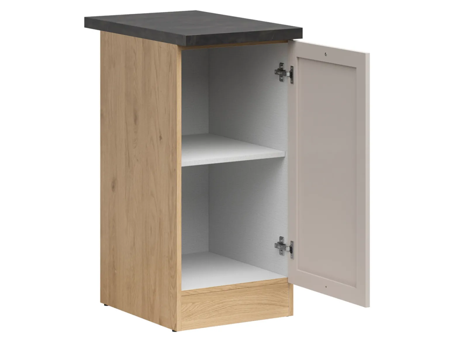 Szafka kuchenna dolna Junona Line 40 cm prawa z blatem dąb bernstein/uni kaszmir