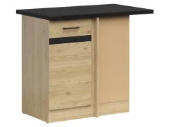 Szafka kuchenna dolna narożna Junona Line prawa dąb bernstein z blatem zabudowuje naroże 100x60 cm