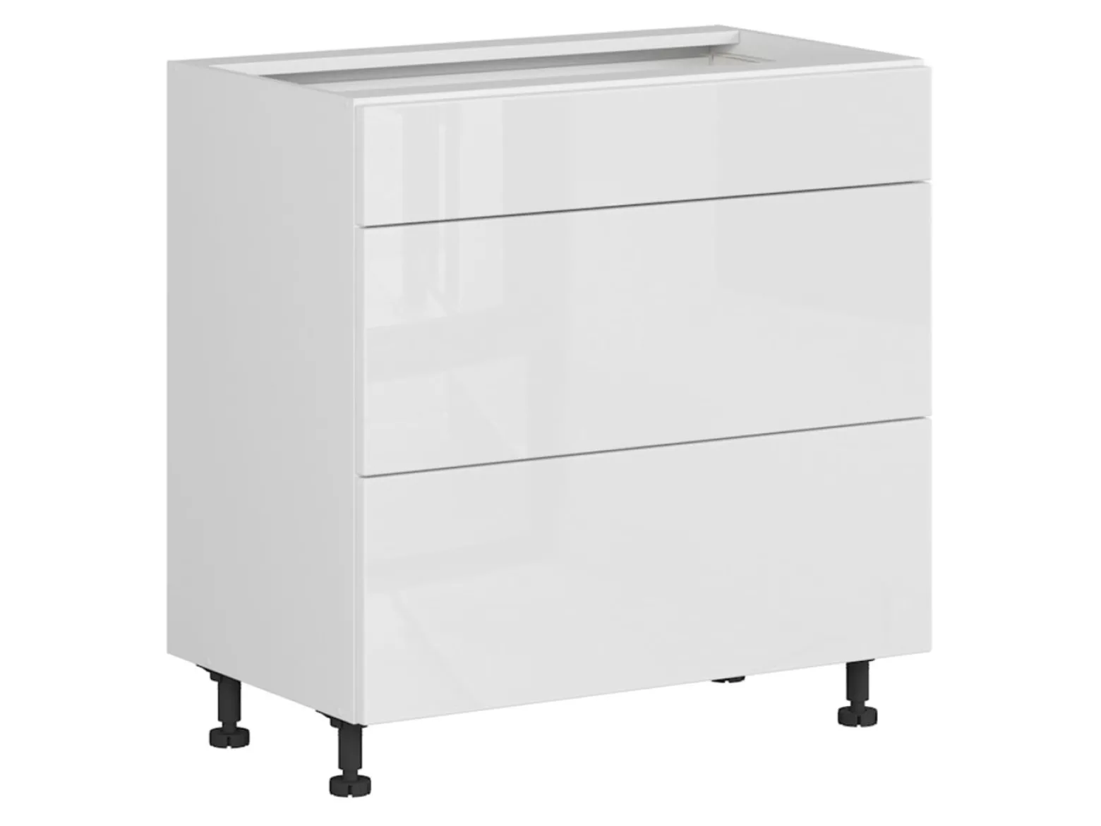 Szafka kuchenna dolna Top Line 80 cm z szufladami cichy domyk biały połysk