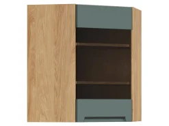 Szafka kuchenna górna Iris 60 cm narożna z witryną prawa zieleń boho