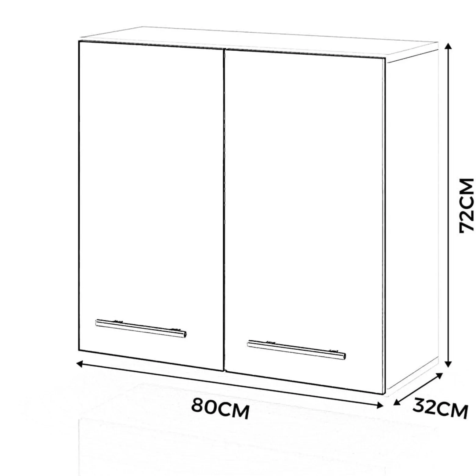 Szafka kuchenna górna modułowa duża 80cm spremium dąb wotan