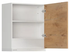 Szafka kuchenna górna z okapem Hamper 60 cm lewa dąb lancelot