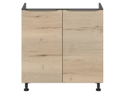 Szafka kuchenna pod zlewozmywak Sole L6 80 cm dwudrzwiowa dąb halifax natura