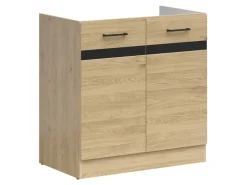Szafka kuchenna pod zlewozmywak Junona Line 80 cm z 2 drzwiami dąb bernstein