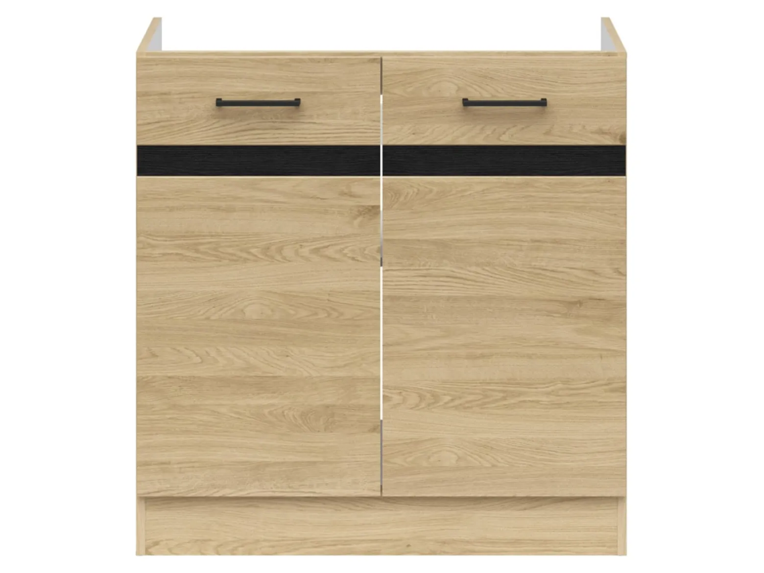 Szafka kuchenna pod zlewozmywak Junona Line 80 cm z 2 drzwiami dąb bernstein