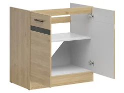 Szafka kuchenna pod zlewozmywak Junona Line 80 cm z 2 drzwiami dąb bernstein