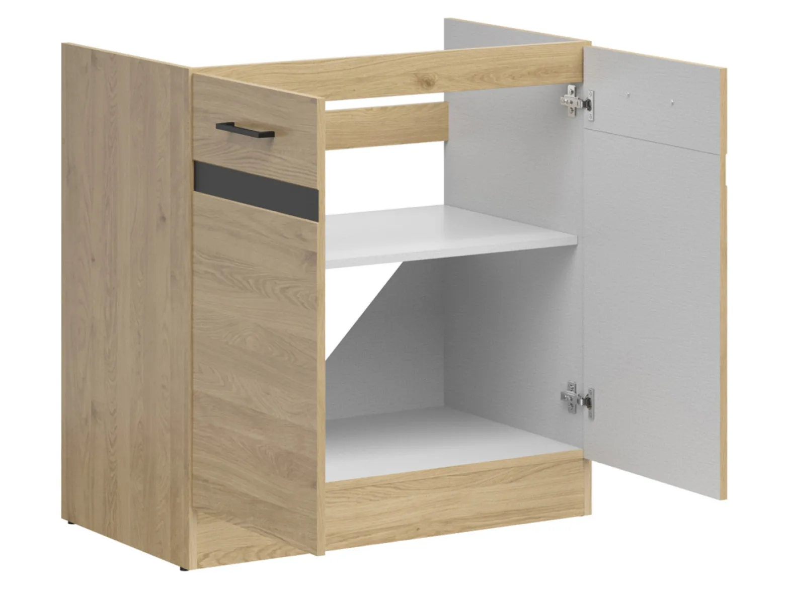 Szafka kuchenna pod zlewozmywak Junona Line 80 cm z 2 drzwiami dąb bernstein