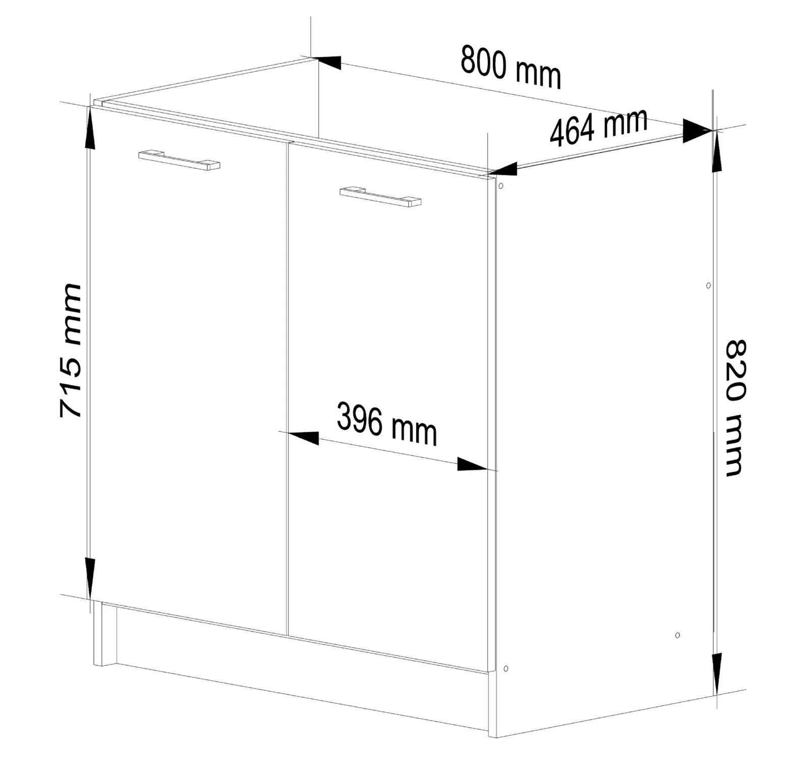 Szafka kuchenna pod zlewozmywak S80 OLIWIA Biała 80x46x82 cm