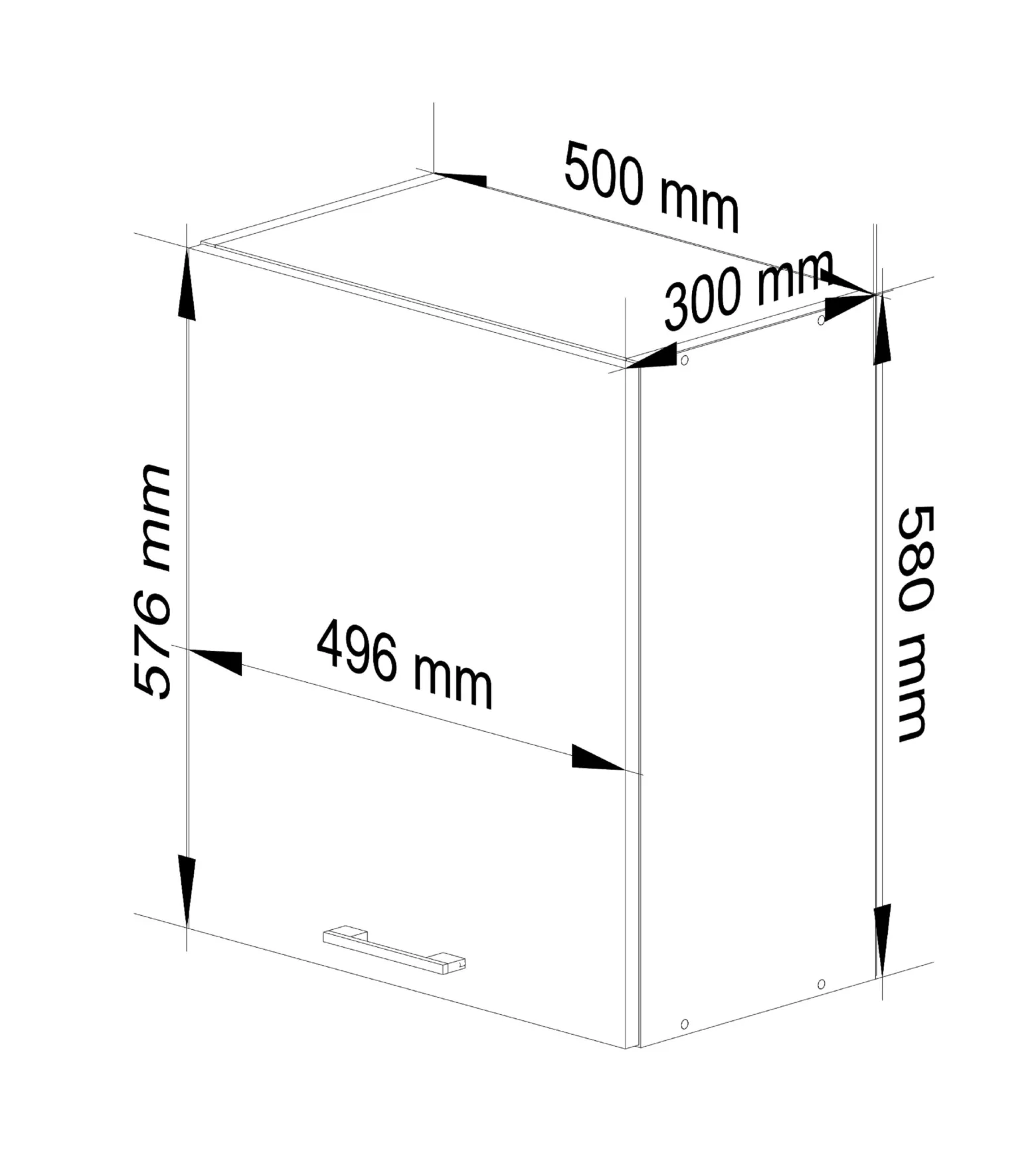 Szafka kuchenna wisząca OLIWIA Biała, Beton 50x30x58 cm