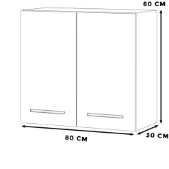 Szafka kuchenna wisząca z uchwytami 80cm blande biała szara