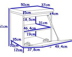 Szafka Megan 1P Biały/Szary 50X37X61 Cm
