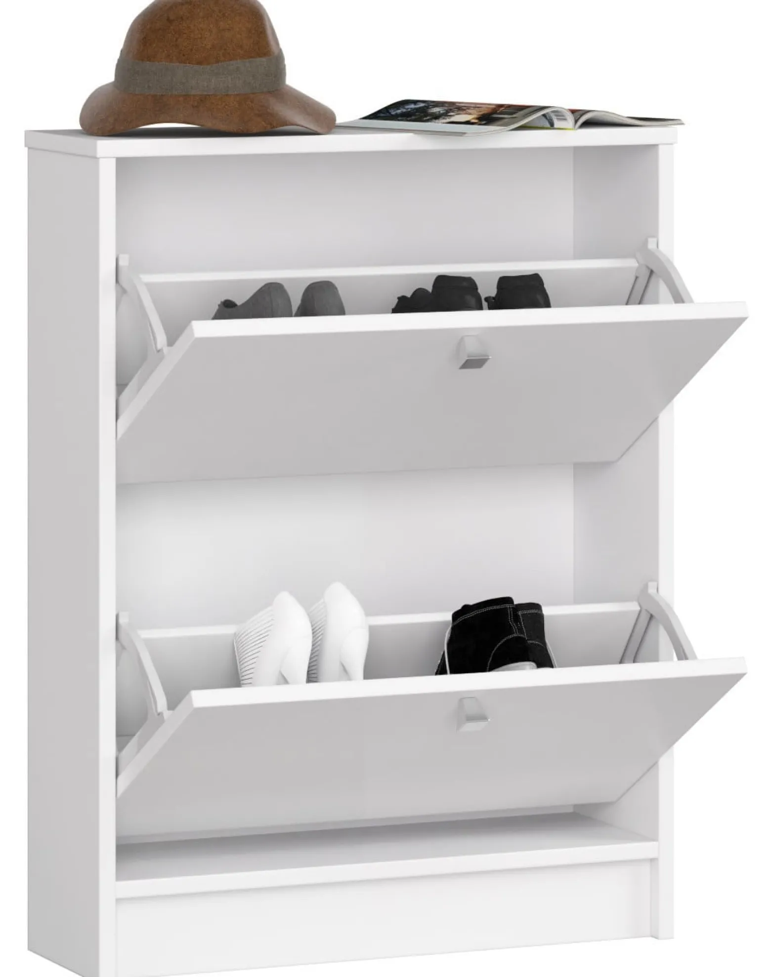 Szafka na buty AKORD Biała 60 cm Biały 2 półki 60x20x80 cm