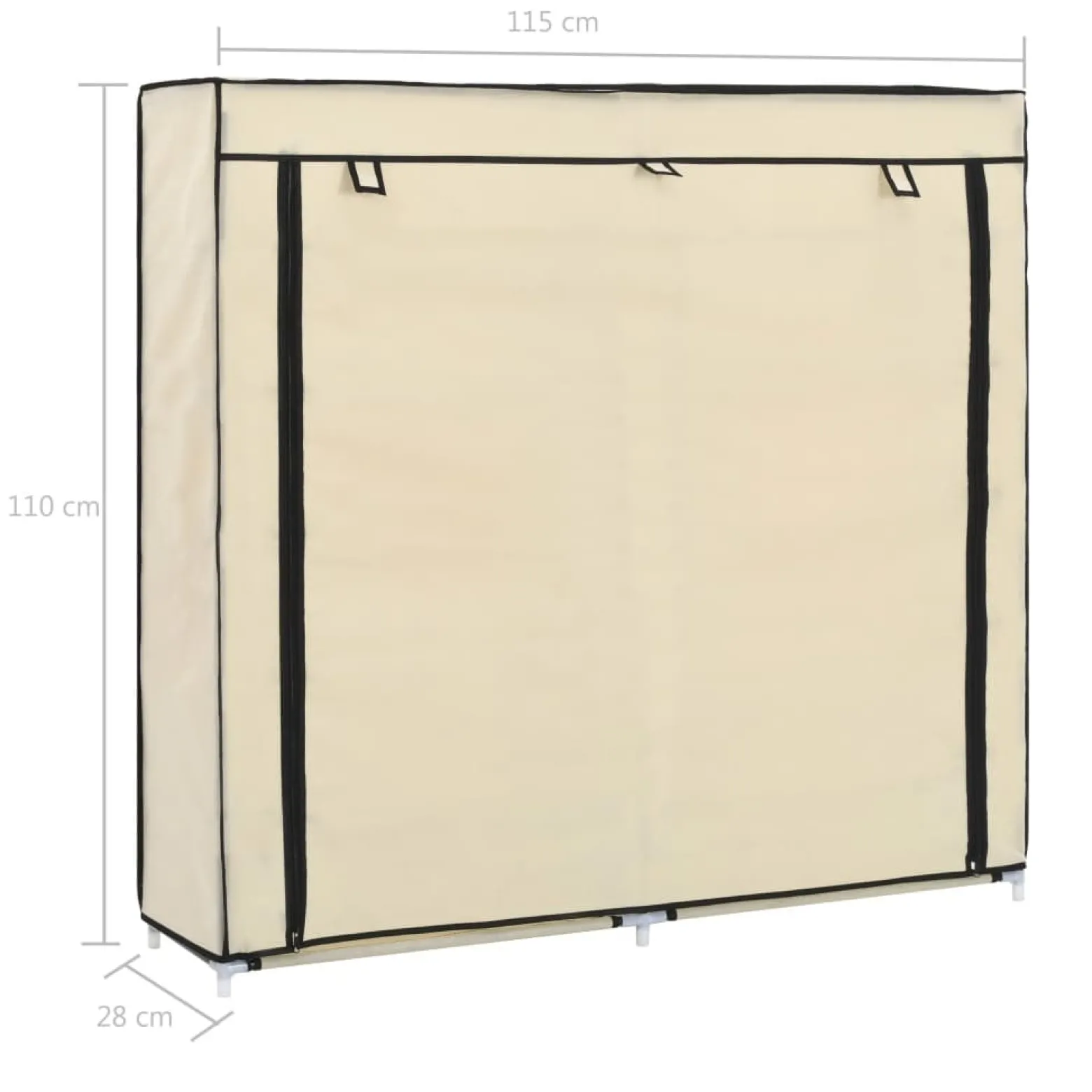 Szafka na buty Kremowy 115 x 28 x 110 cm Tkanina vidaXL