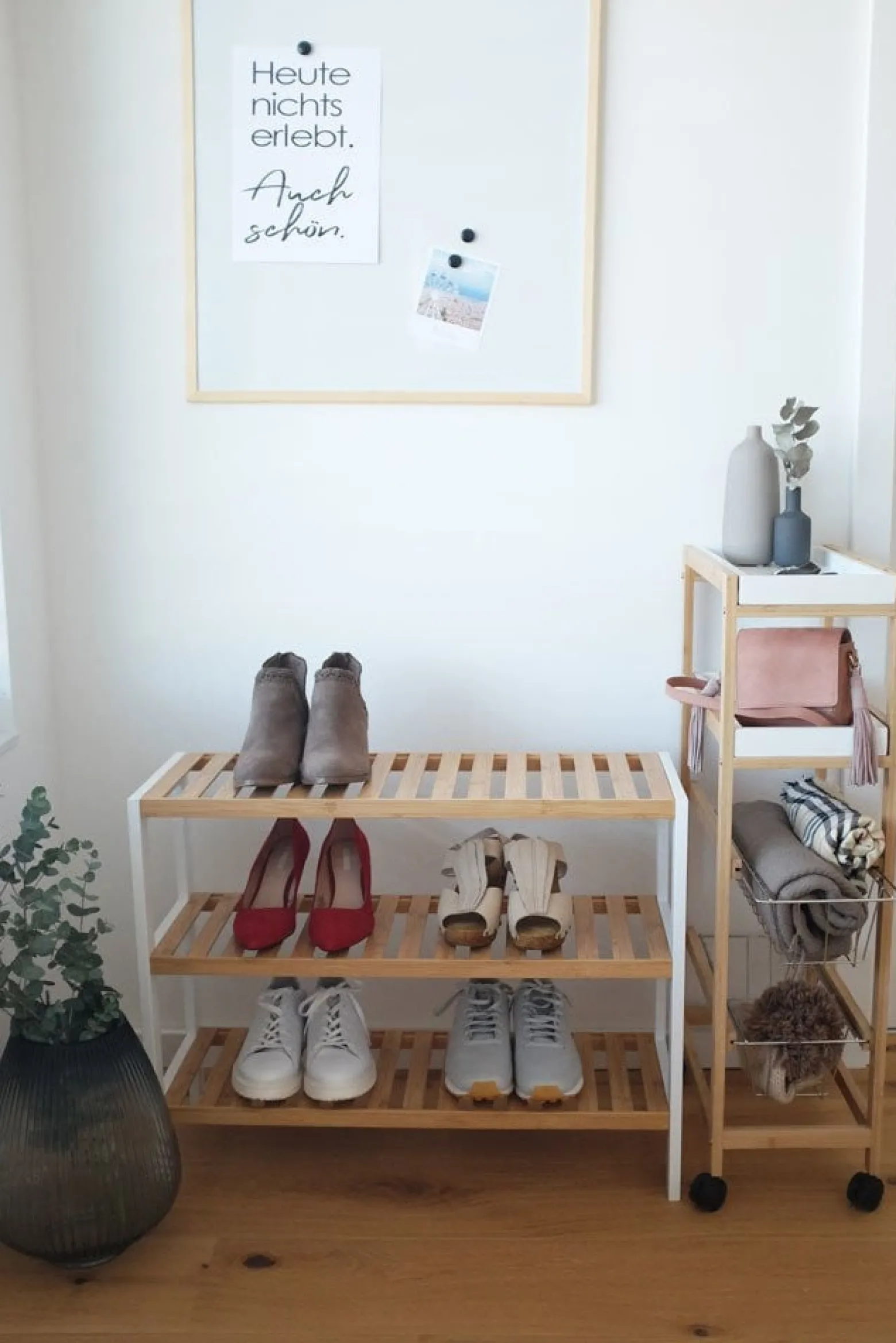 Szafka na buty, odkryty stojak z włókna bambusowego