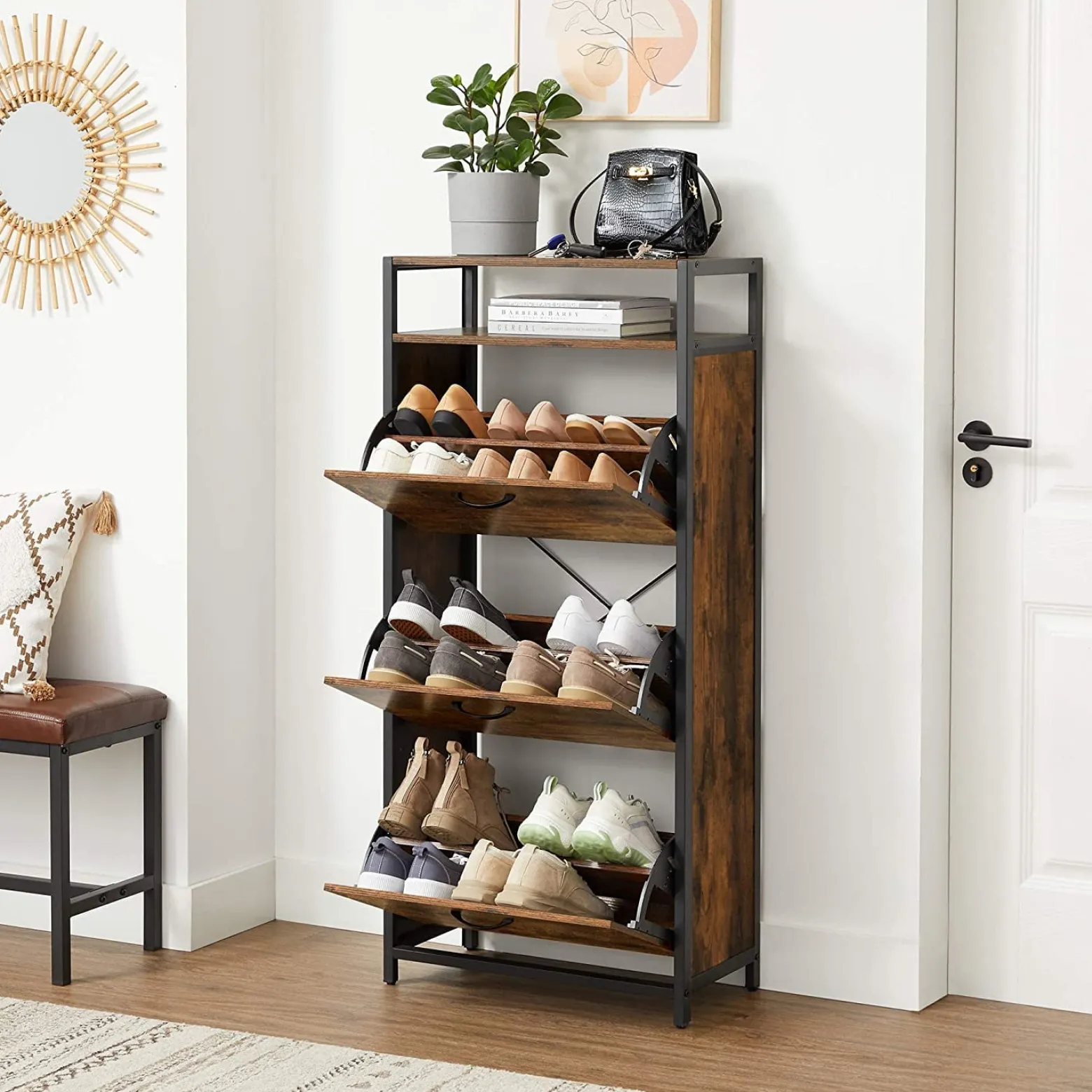 Szafka na buty Rustykalna Industrialna Organizer LOFT