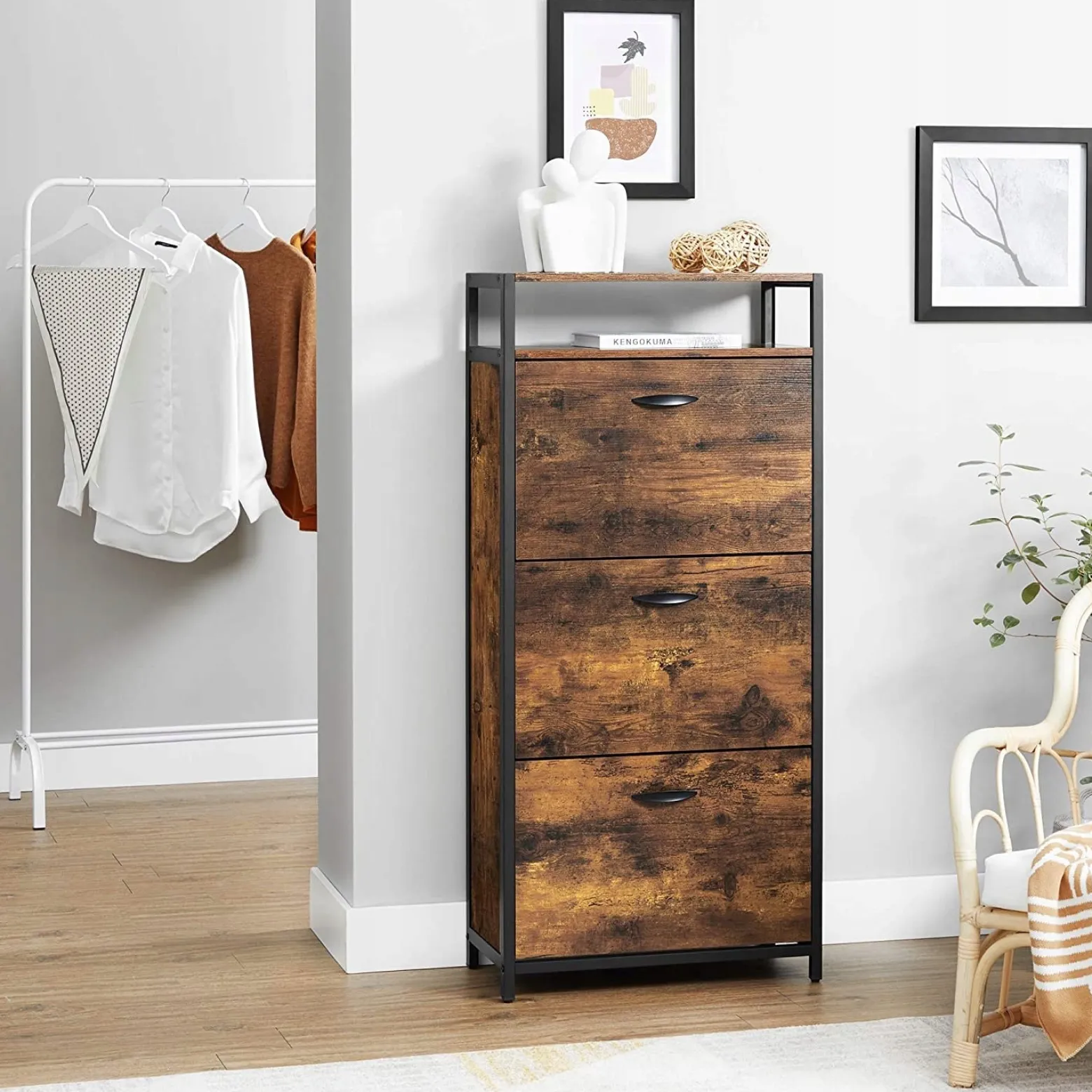 Szafka na buty Rustykalna Industrialna Organizer LOFT