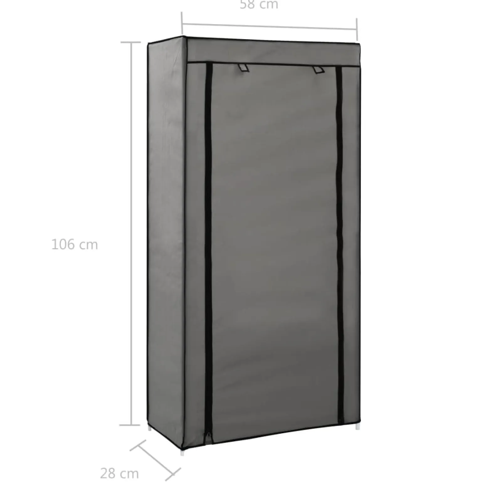 Szafka na buty Szary 58 x 28 x 106 cm Tkanina vidaXL