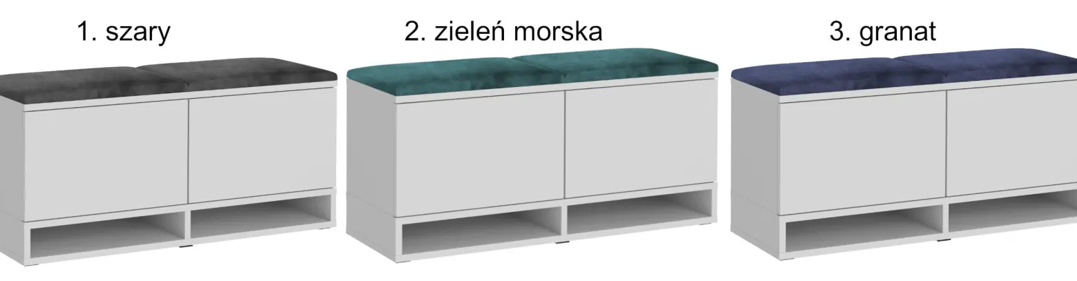 Szafka na buty z siedziskiem biała KANSAS z półką siedzisko