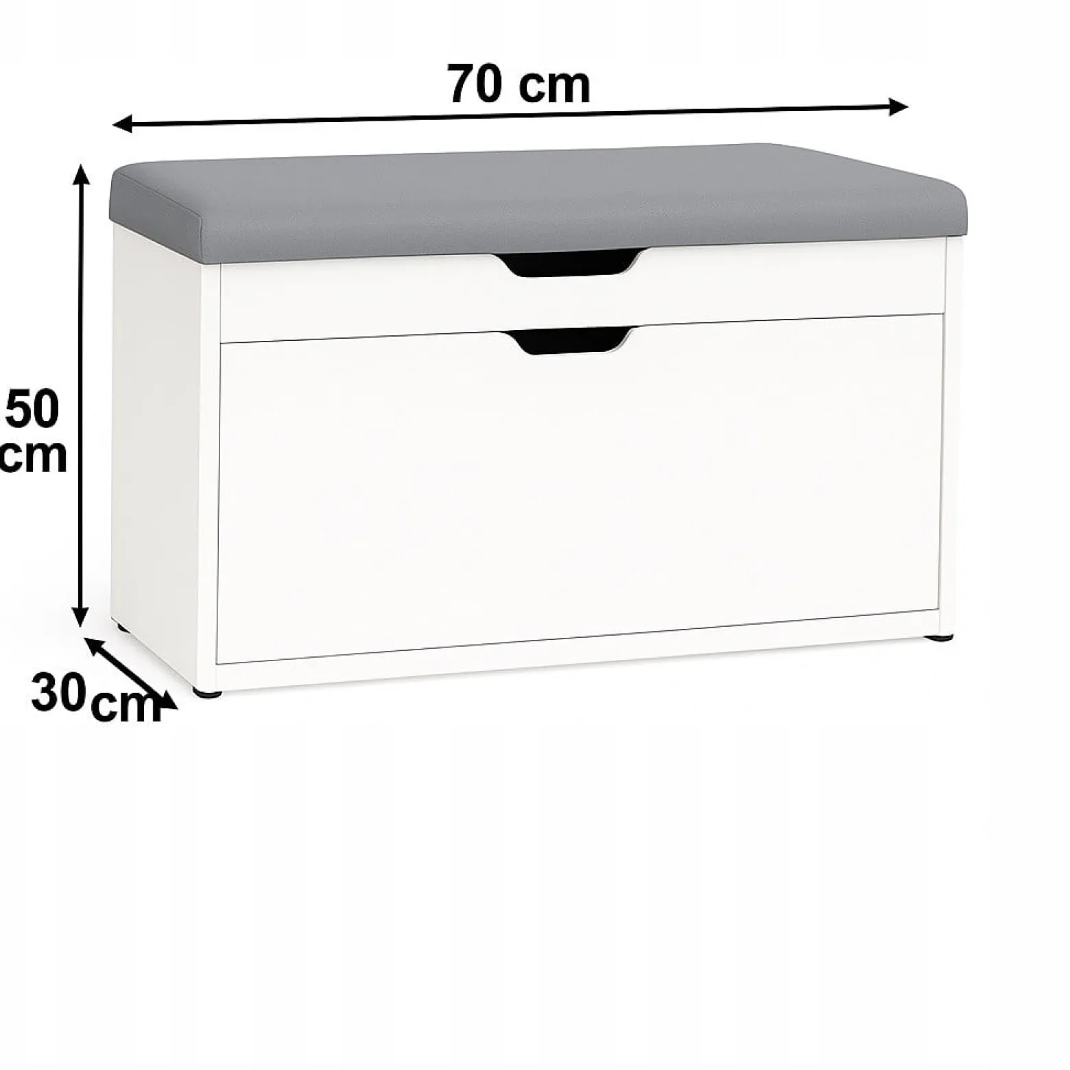 Szafka na buty z siedziskiem 70 cm Biała Alaska