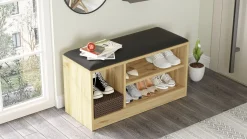 Szafka na buty z siedziskiem MORE dąb naturalny loft 89,6 cm