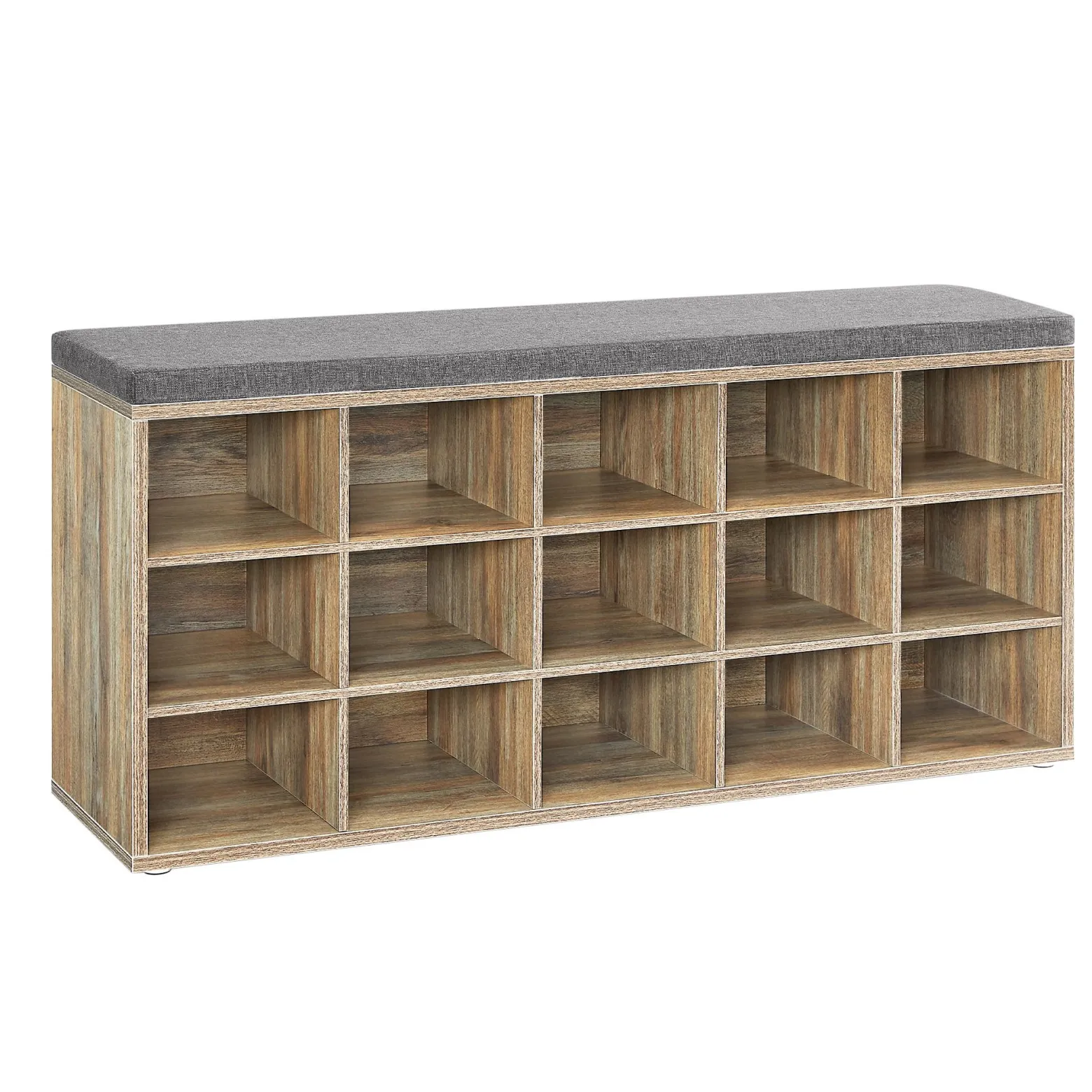 Szafka na buty z siedziskiem 15 półek dąb 105x48x30 cm