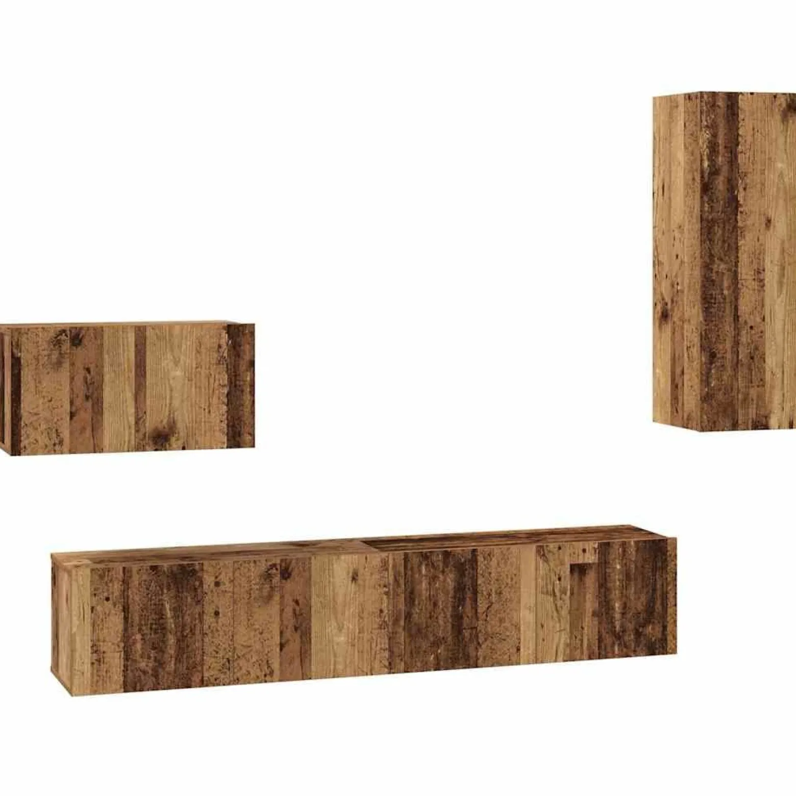 Szafka na Telewizor na Ścianę 4 pcs Stare drewno