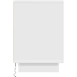 Szafka Nocna Biała Komoda Stolik Półka Nocna Do Sypialni LED 38x34x50 cm