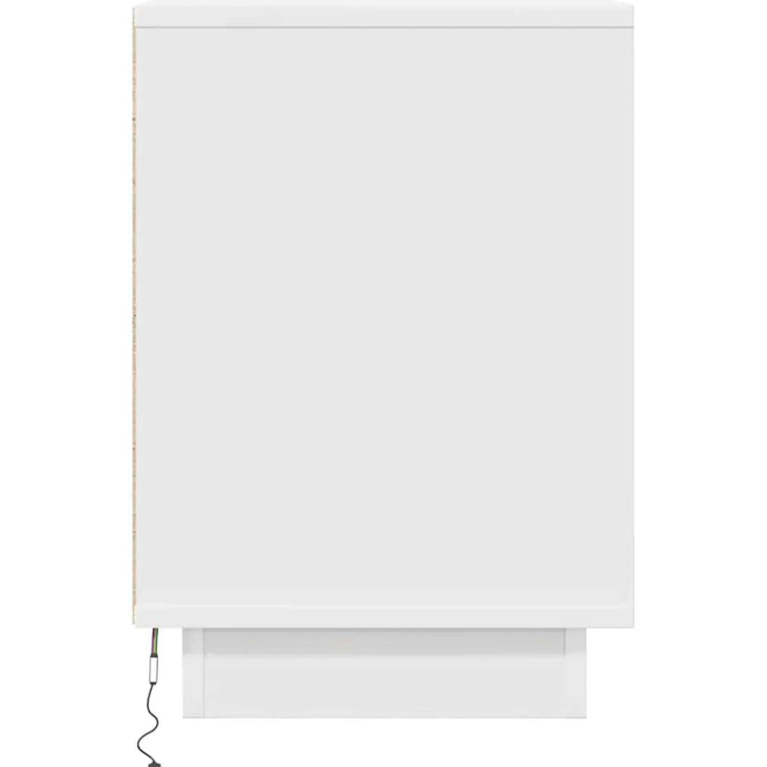 Szafka Nocna Biała Komoda Stolik Półka Nocna Do Sypialni LED 38x34x50 cm