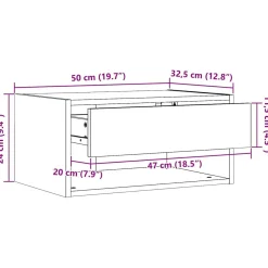 Szafka Nocna Biała Komoda Stolik Nocny Do Sypialni 50 x 32.5 x 24 cm