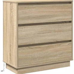 Szafka Nocna Brąz Komoda Stolik Półka Nocna Do Sypialni 71 x 34.5 x 75 cm