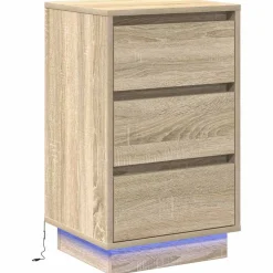 Szafka Nocna Brąz Komoda Stolik Półka Nocna Do Sypialni 39 x 34.5 x 65 cm