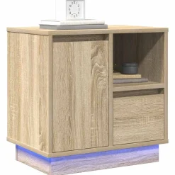 Szafka Nocna Brąz Komoda Stolik Półka Nocna Do Sypialni 50 x 34.5 x 50 cm