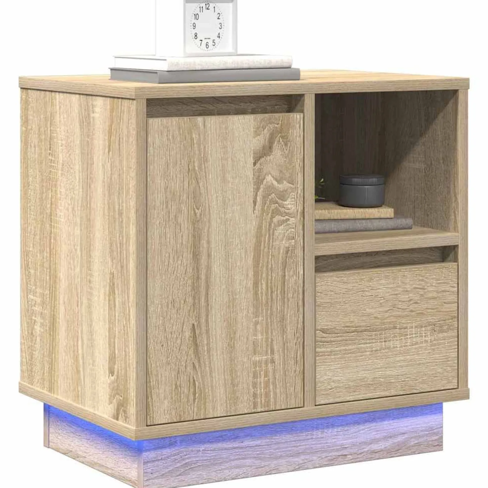 Szafka Nocna Brąz Komoda Stolik Półka Nocna Do Sypialni 50 x 34.5 x 50 cm