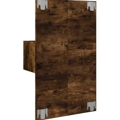 Szafka Nocna Brązowa z Szufladą Wisząca z LED Do Sypialni 48,5x32,5x80 cm