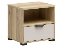 Szafka nocna Chuck 50 cm z szufladą dąb mauvella/kaszmir