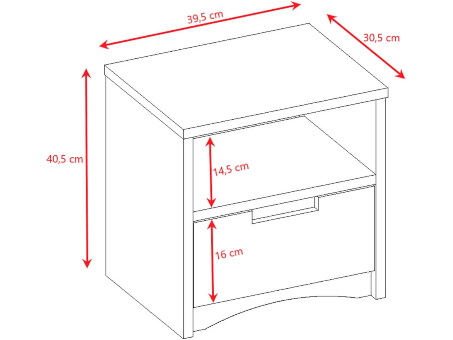 Szafka nocna Classic 39 cm z szufladą biała