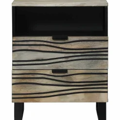 Szafka Nocna Drewniana Biała Komoda Stolik Nocny 50 x 33 x 60 cm