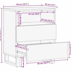 Szafka Nocna Drewniana Biała Komoda Stolik Nocny 50 x 33 x 60 cm