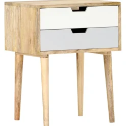 Szafka Nocna Drewniana Komoda Stolik Nocny Do Sypialni 47 x 35 x 59 cm
