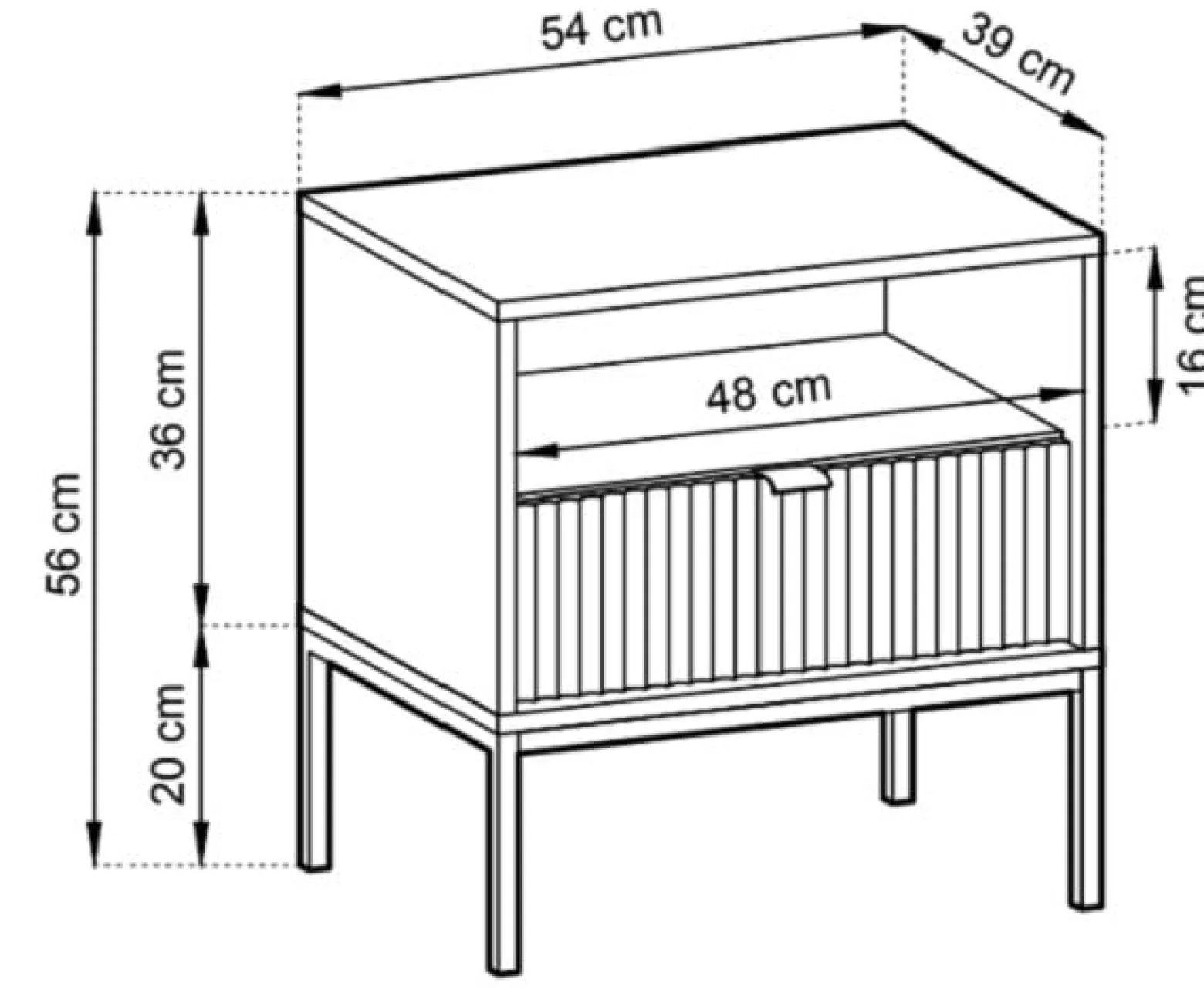 Szafka nocna NEW do sypialni - szara + st. czarny